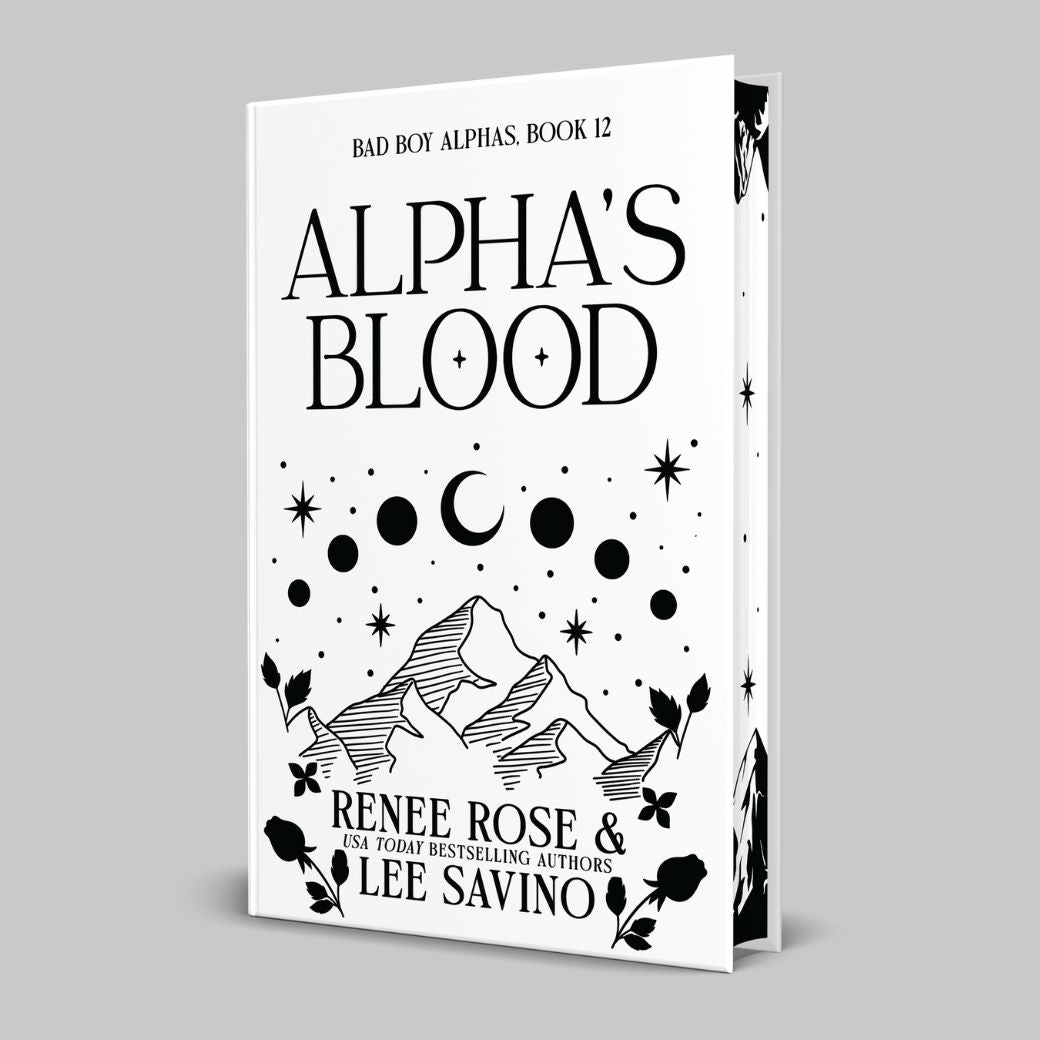 Book cover of 'Alpha's Blood' by Renee Rose and Lee Savino on a gray background