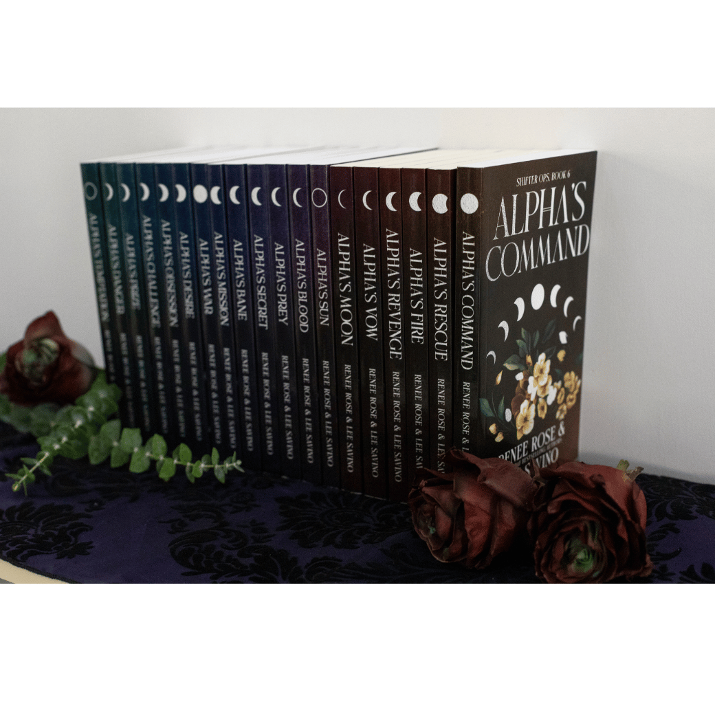 Alternate angle of Spines of all 19 books in the set with moon phases