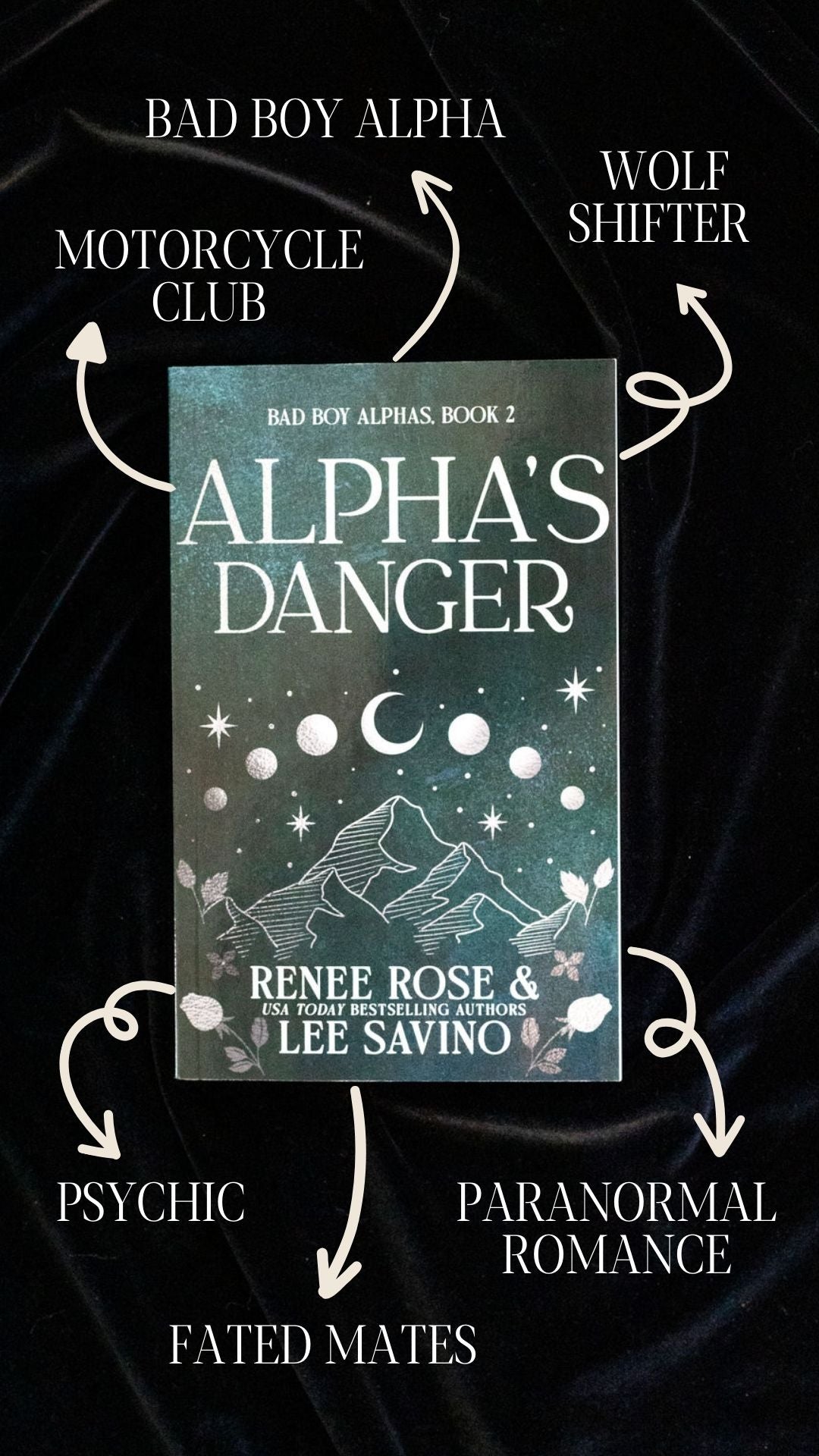 cover image of alpha's danger on black velvet with tropes