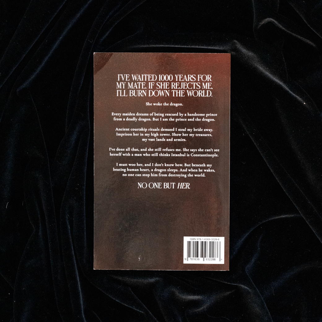 back cover of Alpha's Fire on black velvet