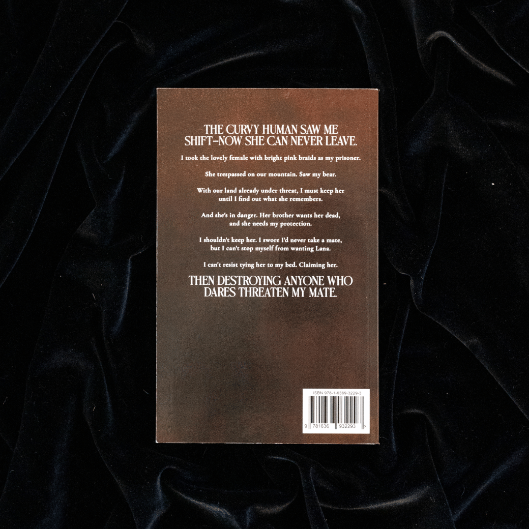 back cover of Alpha's Rescue on black velvet