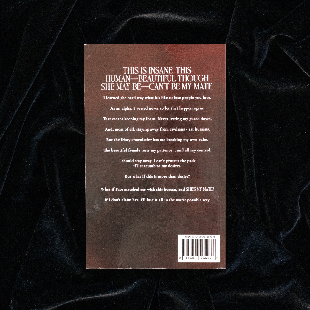 Back Cover of Alpha's Revenge on black velvet