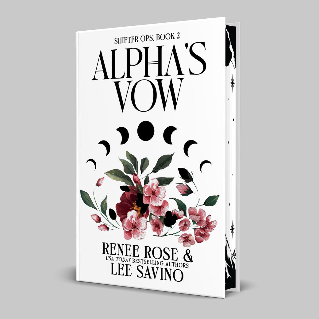 Cover mockup with moon phases and flowers