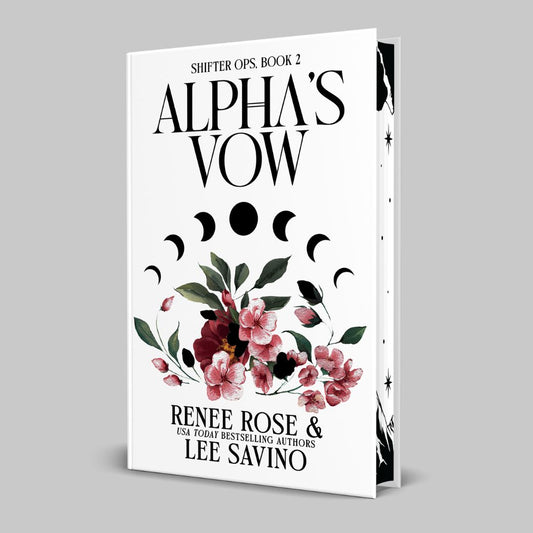 Cover mockup with moon phases and flowers