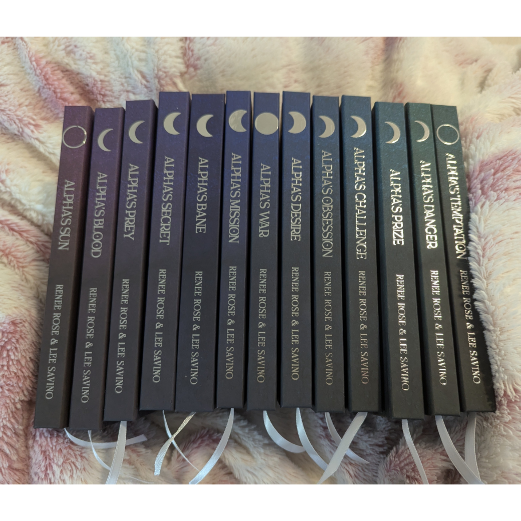 spines of 13 books in the set