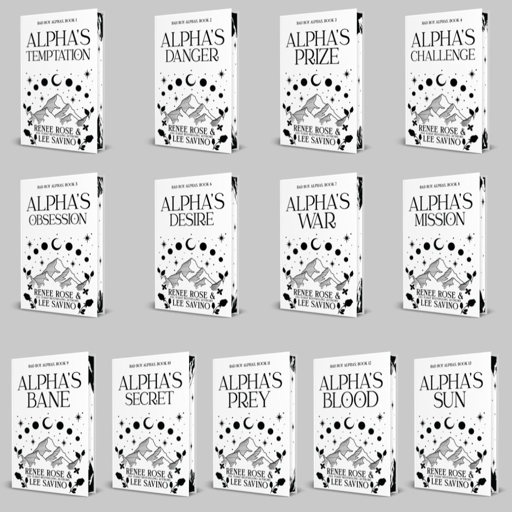 Collection of 'Alpha's' book series on a gray background