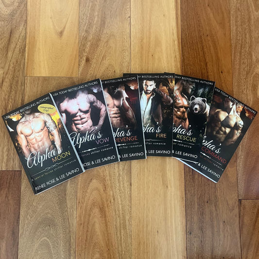 Photo of the Shifters Ops classic cover paperbacks fanned out